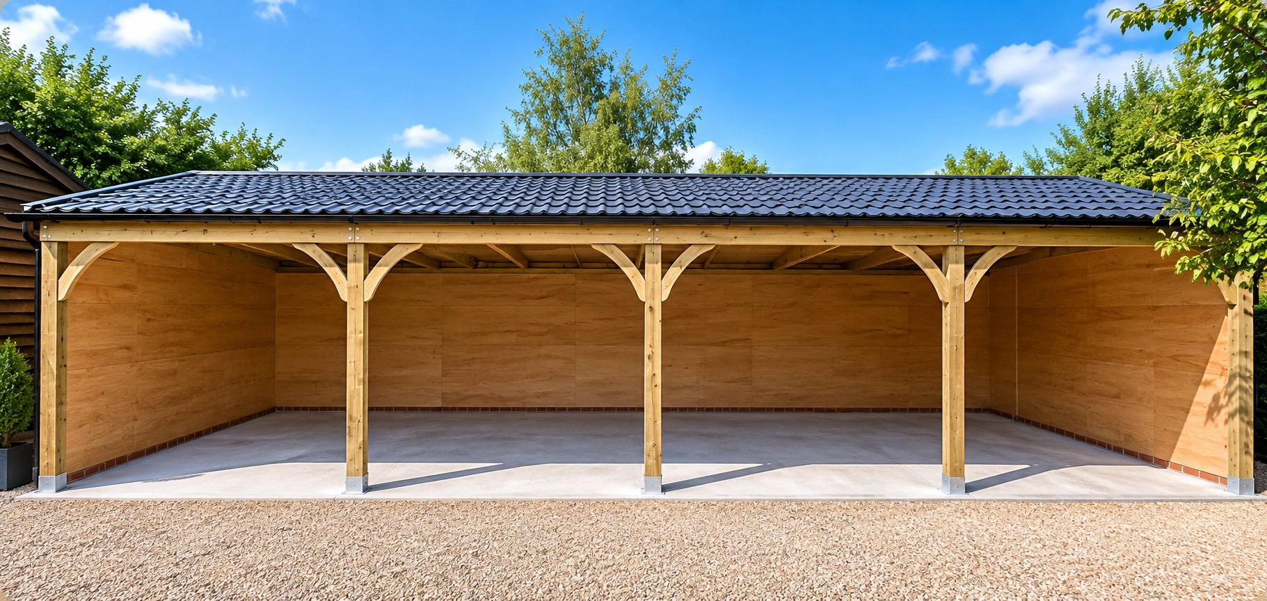 6m x 12m timber carport and coach house by Hunter Stables