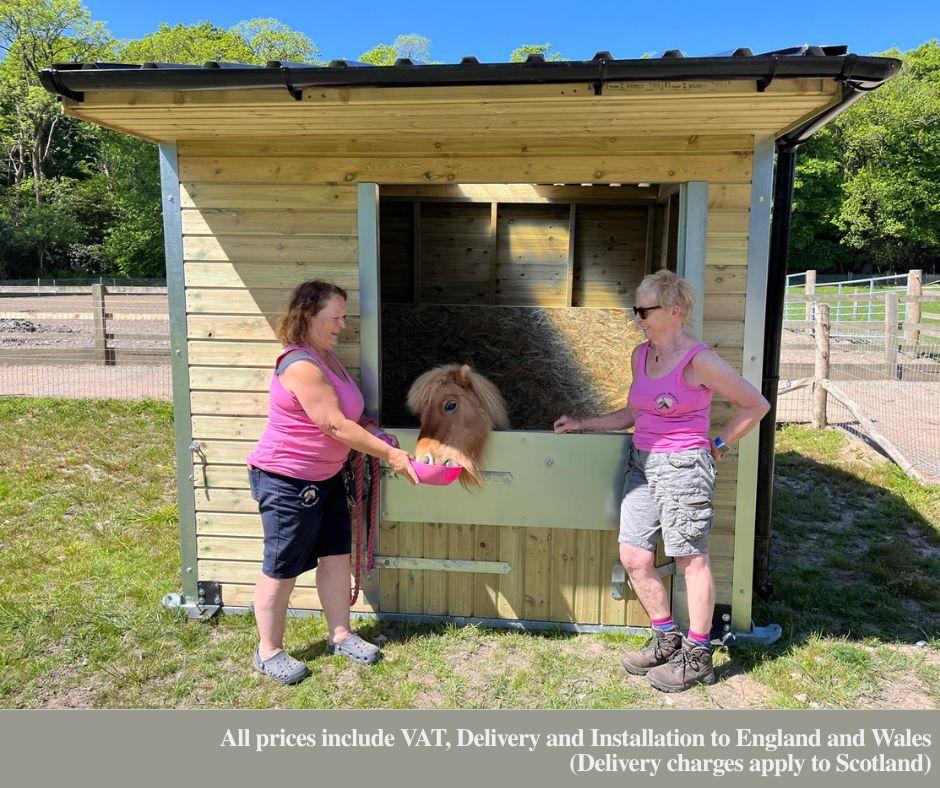 hunter stables mini range feeding sheltland pony