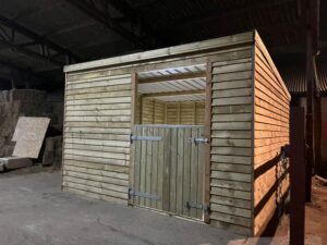 12x12 essential budget timber horse stable with bottom door, built by Hunter Stables