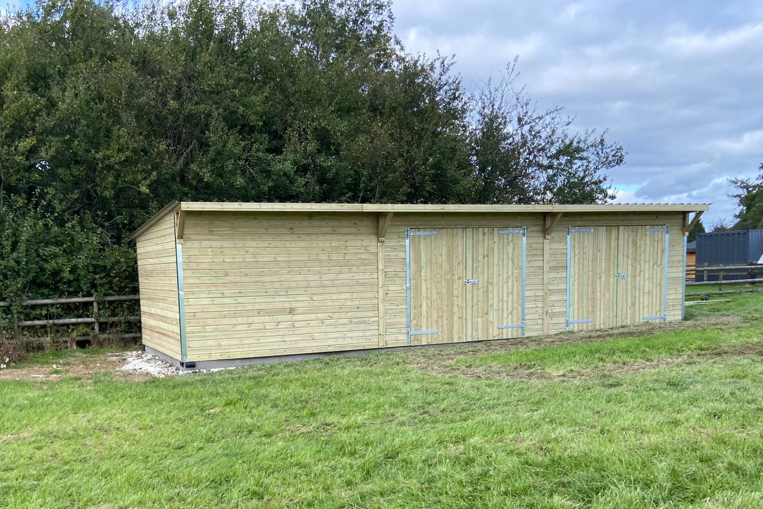 Large 12x36 wooden workshop side elevation