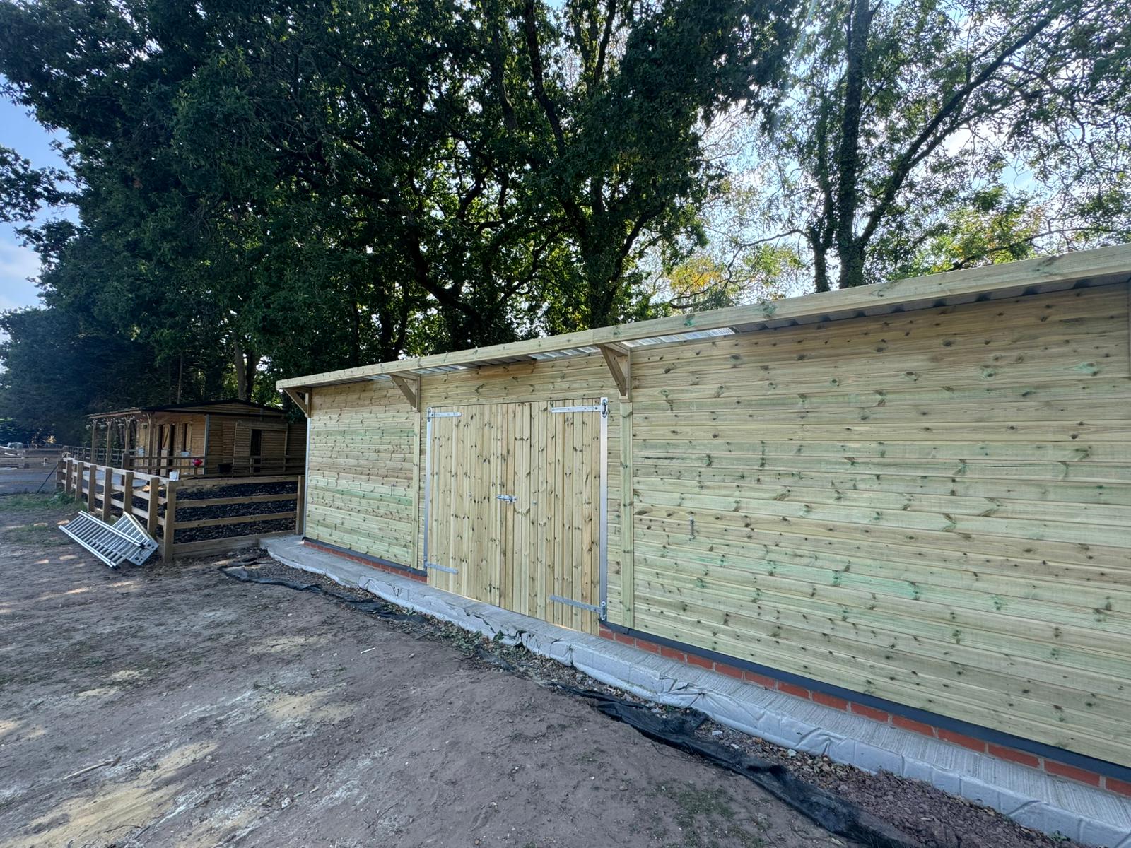 12x36 pent roof timber workshop on bricks