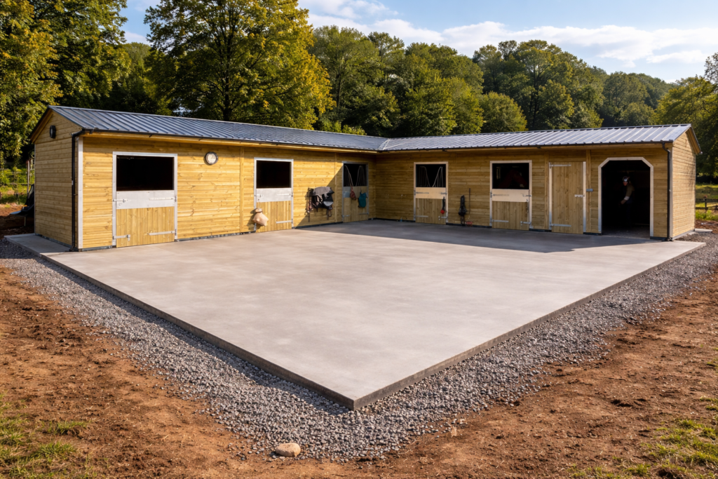 Concrete Bases for Stables & Timber Buildings UK