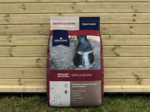 Dodson and Horrell Safe and Sound bag leaning against a timber stable building