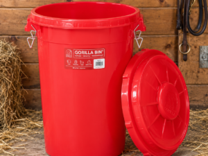 Red Gorilla Bin with Lid 50L in Red
