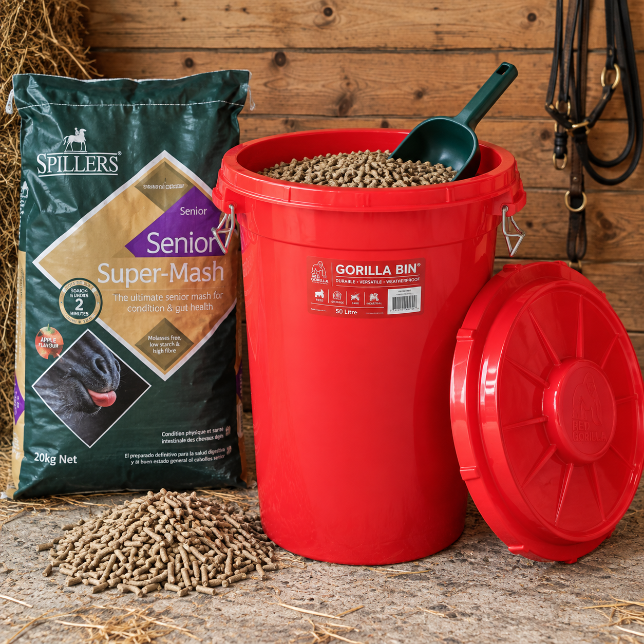 Red Gorilla Bin with Lid 50L – Red - Image 2