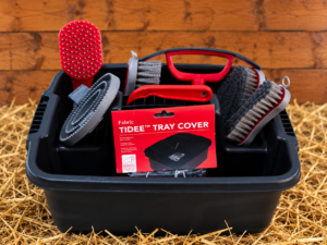 Red Gorilla Tidee Tray Grooming Kit with brushes and grooming tools
